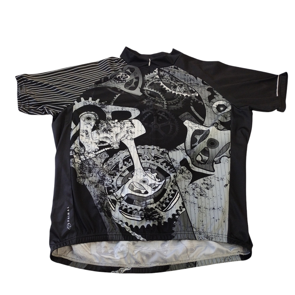 Primal Biking Cycling Jersey Men's XL White Black